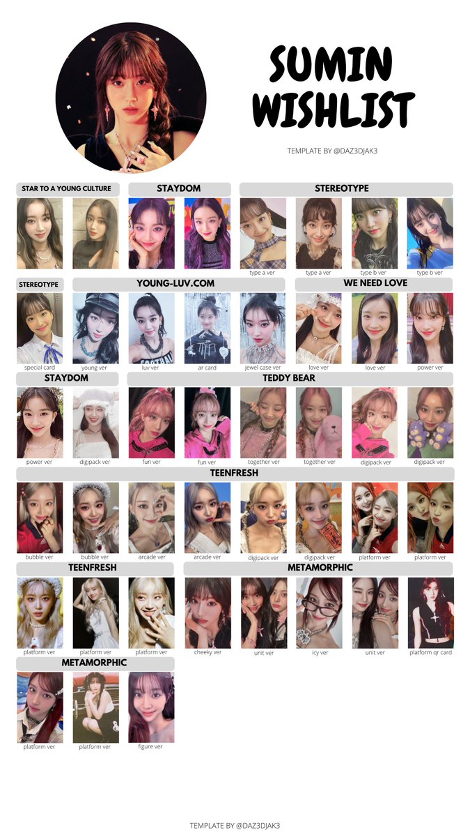 ようちゃん様オーダー 스테이씨 STAYC Full Member Korean Album Photocard Wishlist