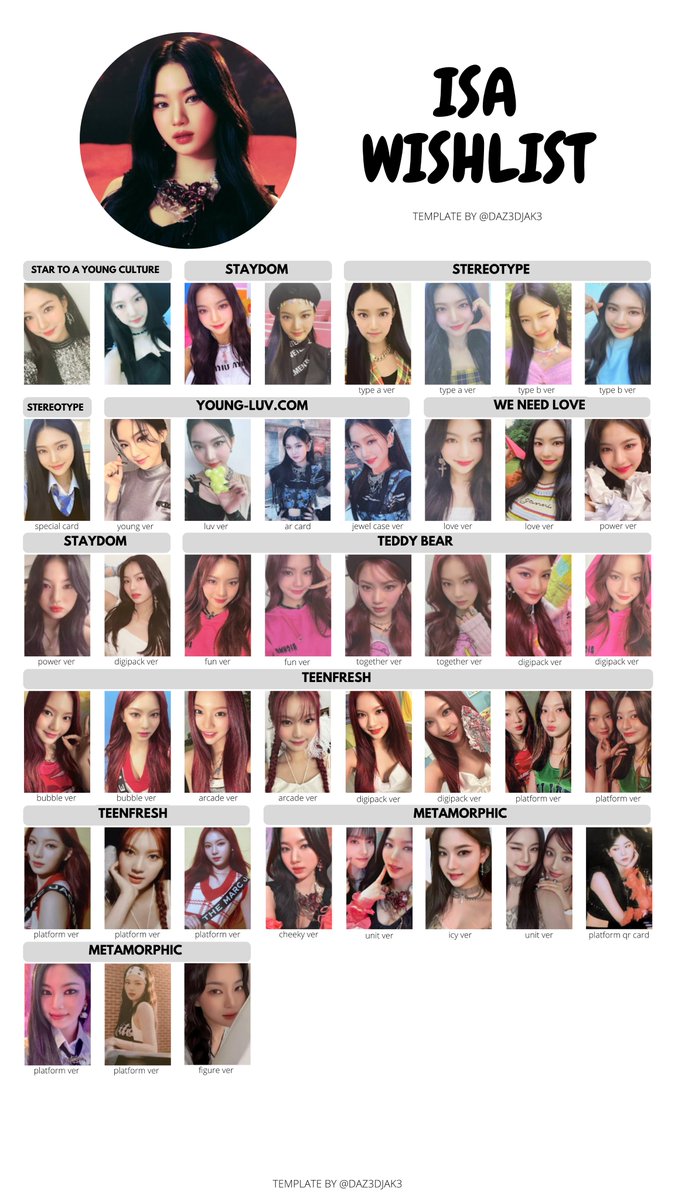 스테이씨 STAYC Full Member Korean Album Photocard Wishlist