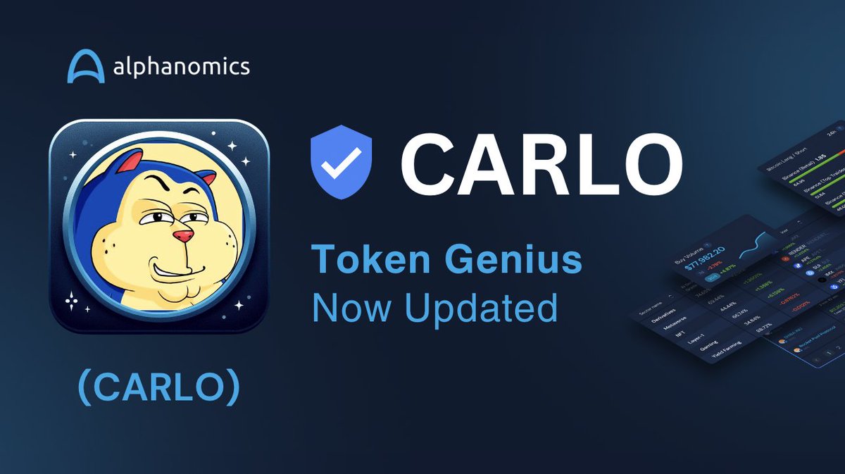 Alphanomics_io's tweet photo. 📢 $CARLO on @base has now officially updated its Token Genius Profile on Alphanomics!

Access the @RedactedDotDog community with their social links and explore its on-chain stats like:

💧Top Holders & Whales
💧Smart Money Flows
💧Fresh Wallet Flows

And so much more!