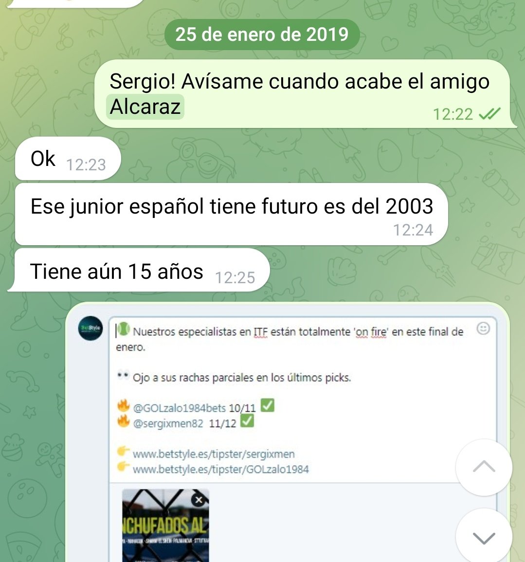 Hola 👋🏻 <a href="/sergixmen82/">sergixmen</a> 

Ya sabías que 🇪🇸 <a href="/carlosalcaraz/">Carlos Alcaraz</a> iba a a ser bueno... 🙄 ¿pero imaginabas que lo sería tanto? 😛