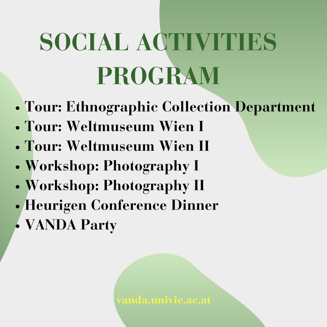 Join us at the Vienna Anthropology Days (VANDA) for an unforgettable experience beyond the scientific sessions! Our social activities offer a unique opportunity to connect, unwind, and explore the vibrant city of Vienna with fellow anthropology enthusiasts.