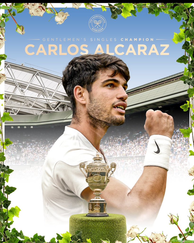 DptesWimbledon's tweet photo. Thank you @carlosalcaraz #Ilovetennis @DptesWimbledon https://t.co/GDpGsUNlMV