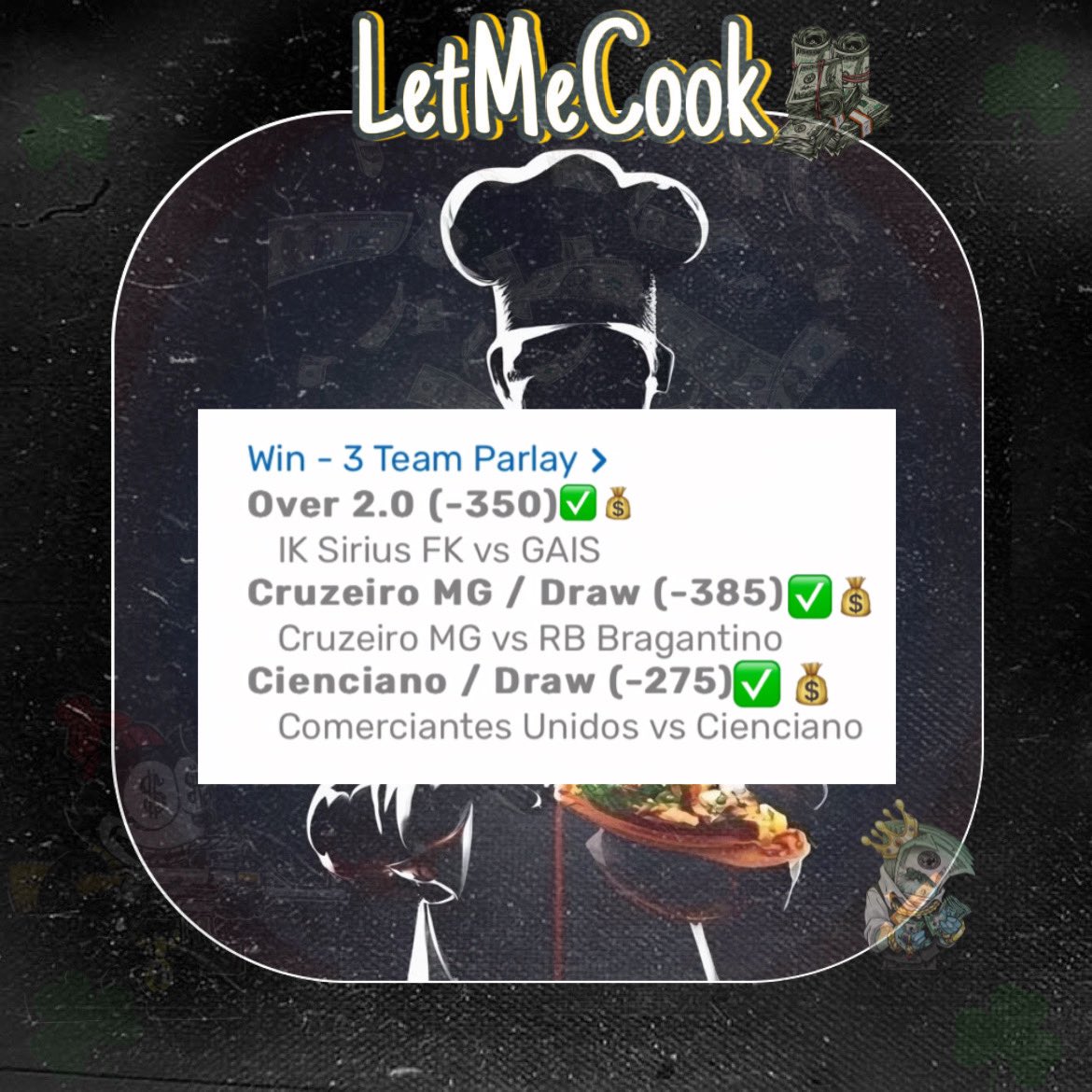 justdejilol's tweet photo. Cash the bovada slip 🤑💰💰
#Gamblingcommunity #Soccer #bovada #Gamblingtwitter #socceranalyst #fliff #freepicks #bettingexpert #sportbetting
Follow for more… if you love to win daily💯 https://t.co/wcdo3agNWZ