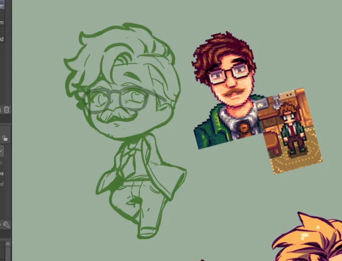 chat ....... i need help deciding on a harvey pose i originally did a stethoscope (but it was so small it was difficult to see) now i'm thinking holding a clipboard, or paper airplanes maybe?? 