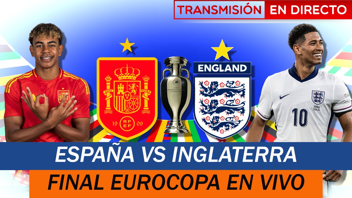 _ChristianSport's tweet photo. ESPAÑA VS INGLATERRA | FINAL EUROCOPA 2024 | NARRACIÓN Y REACCIÓN EN VIVO https://t.co/1KrJKdnsMH a través de @YouTube
#Eurocopa2024 #EURO2024 #EuroRTVE #ESPING #SPAENG #espanainglaterra #Espana #BellinghamDay #LamineYamal https://t.co/wNTSosbPzs
