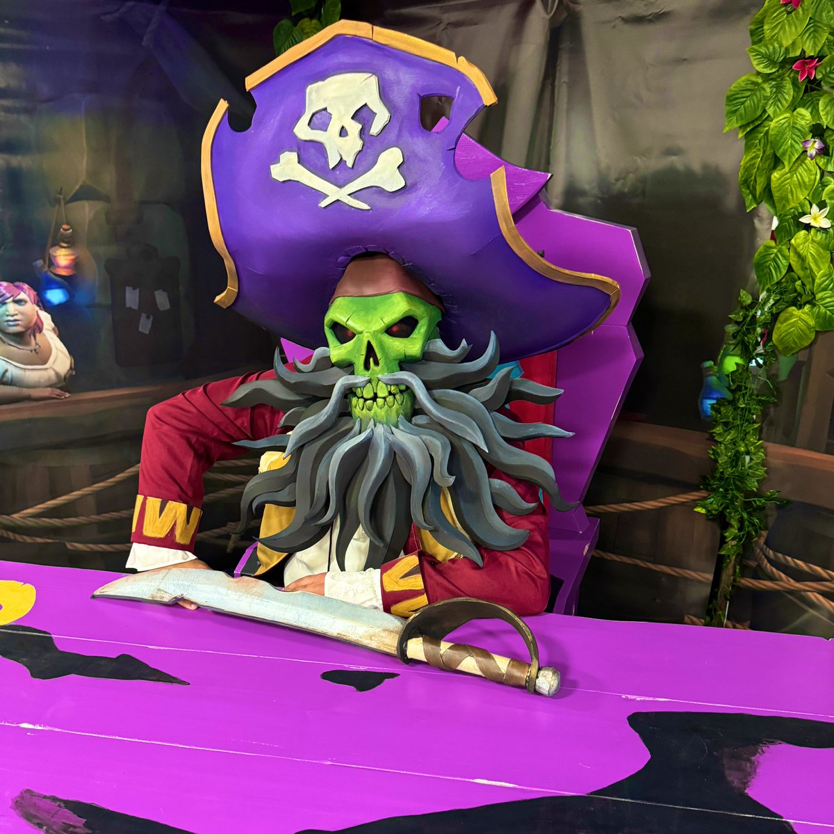 ItsJusNimmz's tweet photo. @SoTFest. You were Arrrmazing! Thankyou for having me as a host this year. It also was my first time cosplaying at any event. I met some beautiful pirates and got to see wonderful friends. This community is truly bootyful! #SoTFest2024 @SeaOfThieves #MonkeyIsland #LeChuck https://t.co/rK3OF2mbjD