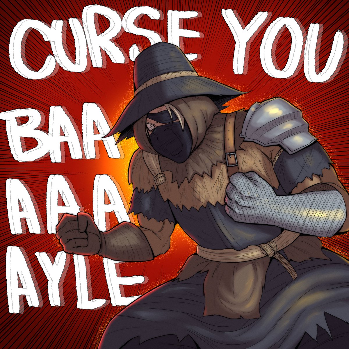 daf_n_half's tweet photo. While I’m cooking up other stuff, here’s a quick doodle of Igon, my favorite character from the Elden Ring DLC. CURSE YOU BAAAAAAYLE!!! https://t.co/UMZniocUjT