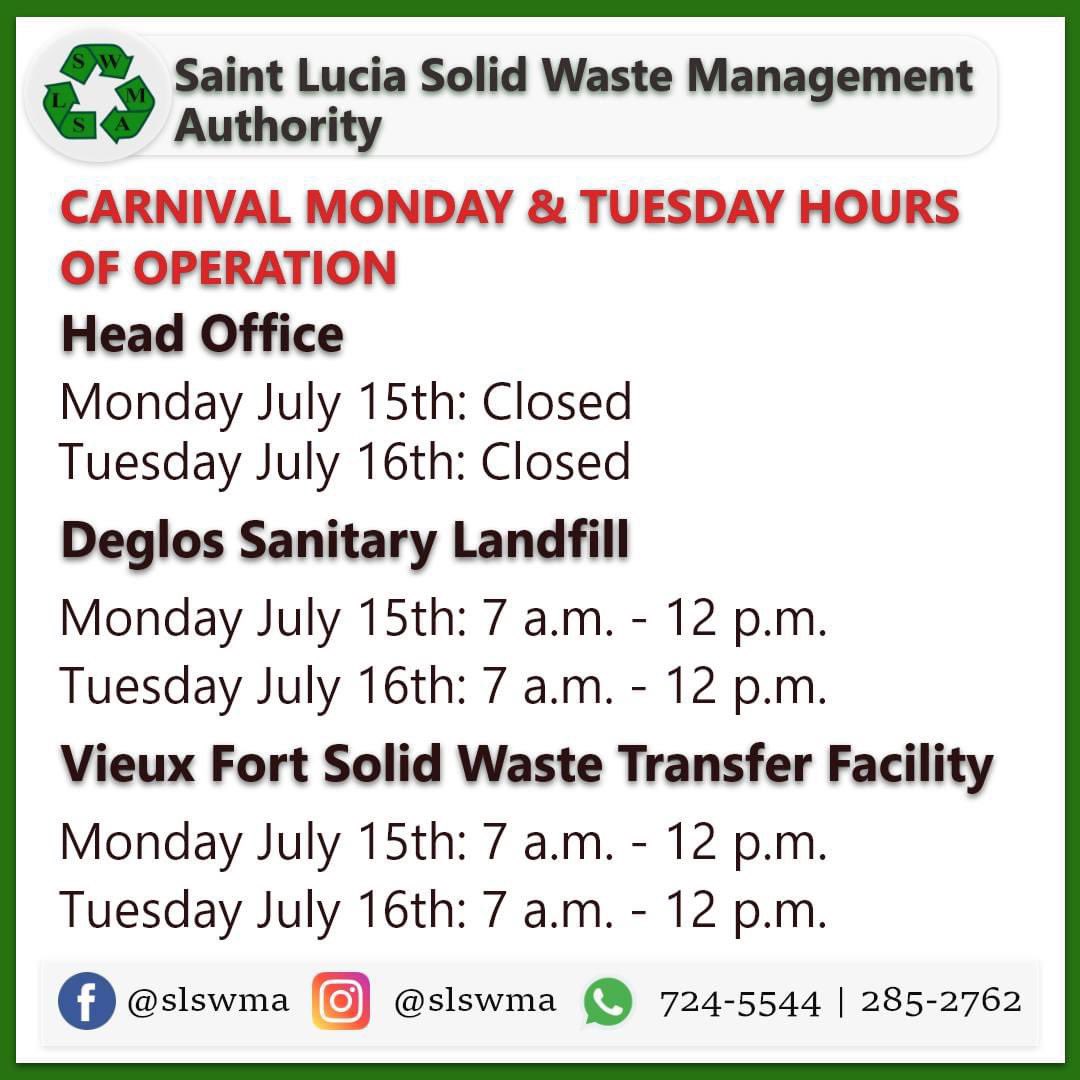 nelciathewriter's tweet photo. Garbage collection continues as normal on Carnival Monday and Tuesday. 

Put your garbage out before you go on the road. https://t.co/2ypbOOFsmS