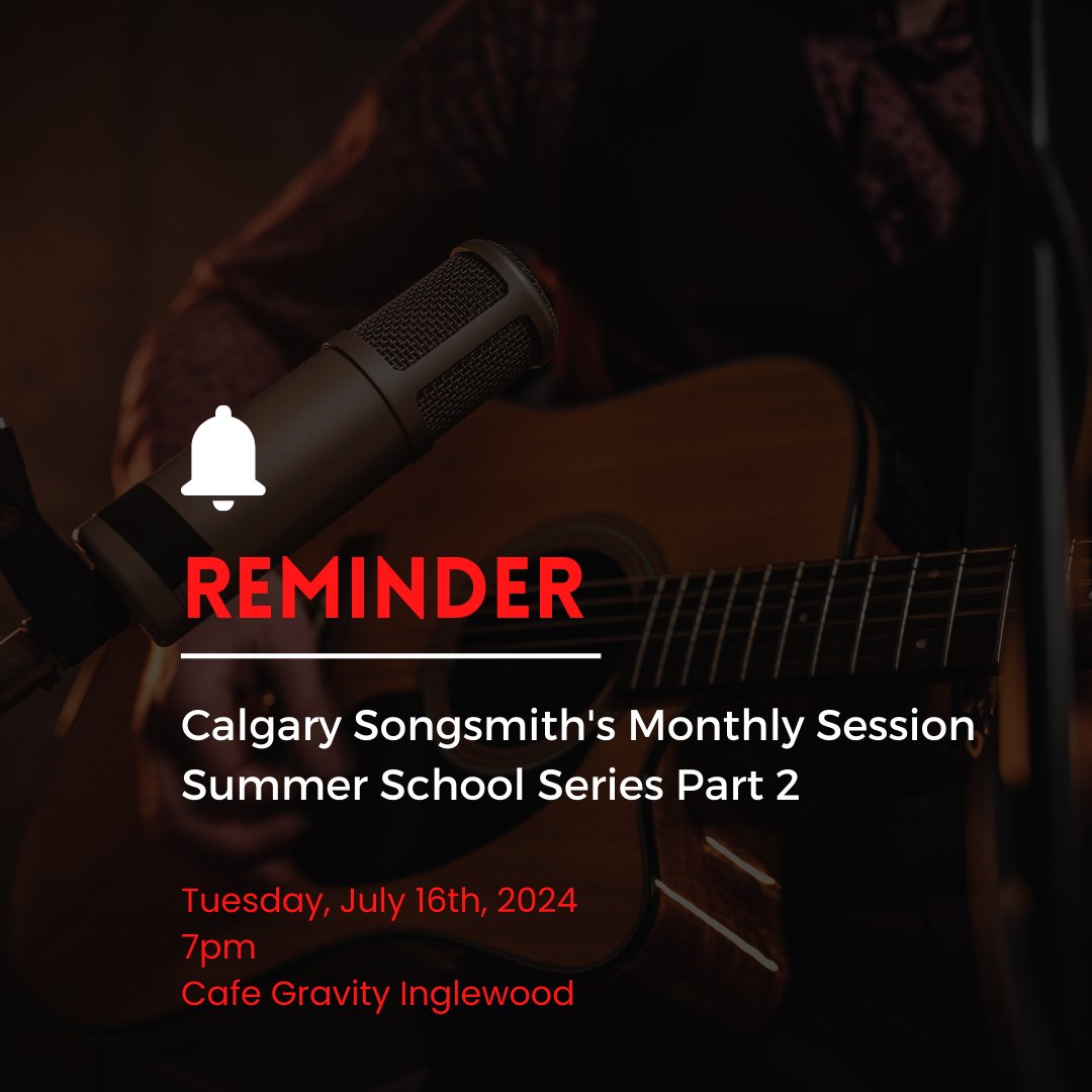 YYCSongsmiths's tweet image. SAVE THE DATE JULY 16!

Part 2 of our Summer School Series. The Calgary Songsmiths are excited to welcome Calgary-based music creator, Jesse Peters!

#calgarysongwriter #yycsongwriter #abmusic #countrymusicab #albertamusic #calgarymusicians