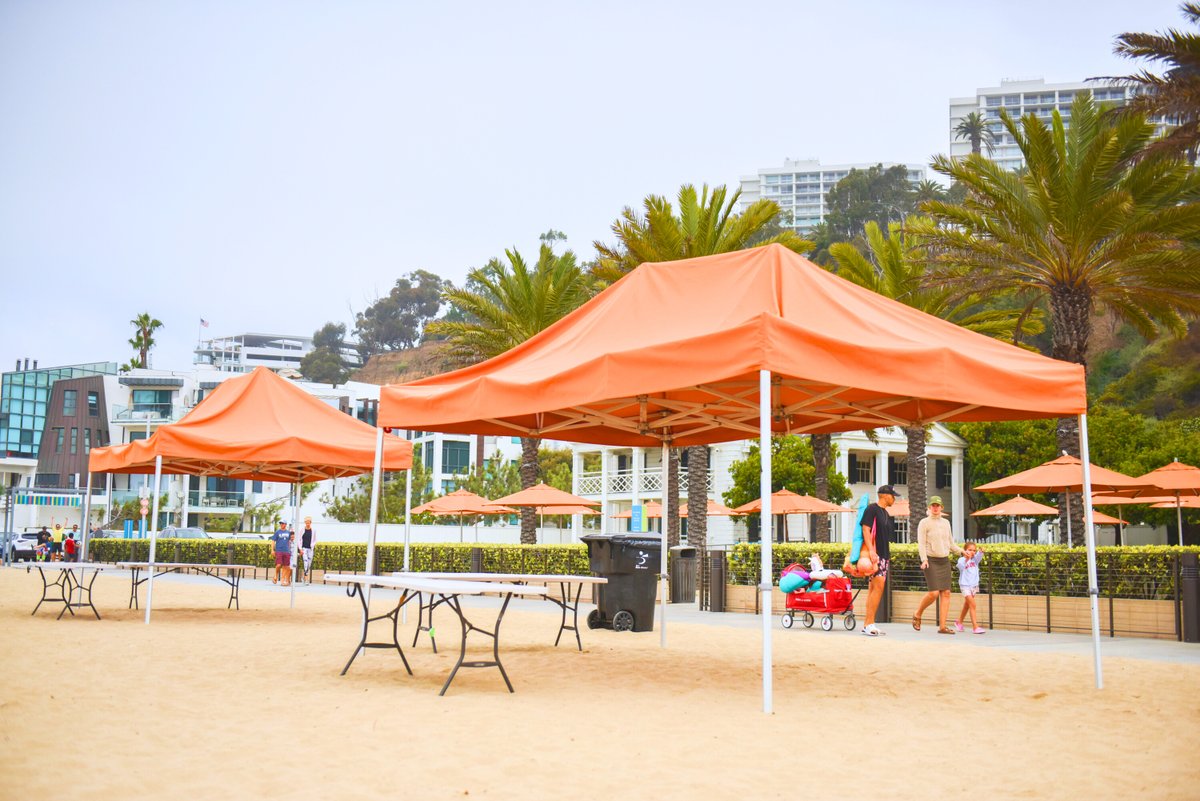 SMBeachHouse's tweet photo. Reserve a canopy for casual summer gatherings of up to 30 people. Canopies available daily through Labor Day, September 2. Reservations are 9am-1pm or 2pm-6pm and includes two 5ft tables. Visit the link in bio for more information on reservations and availability. https://t.co/0XOTSh37dc