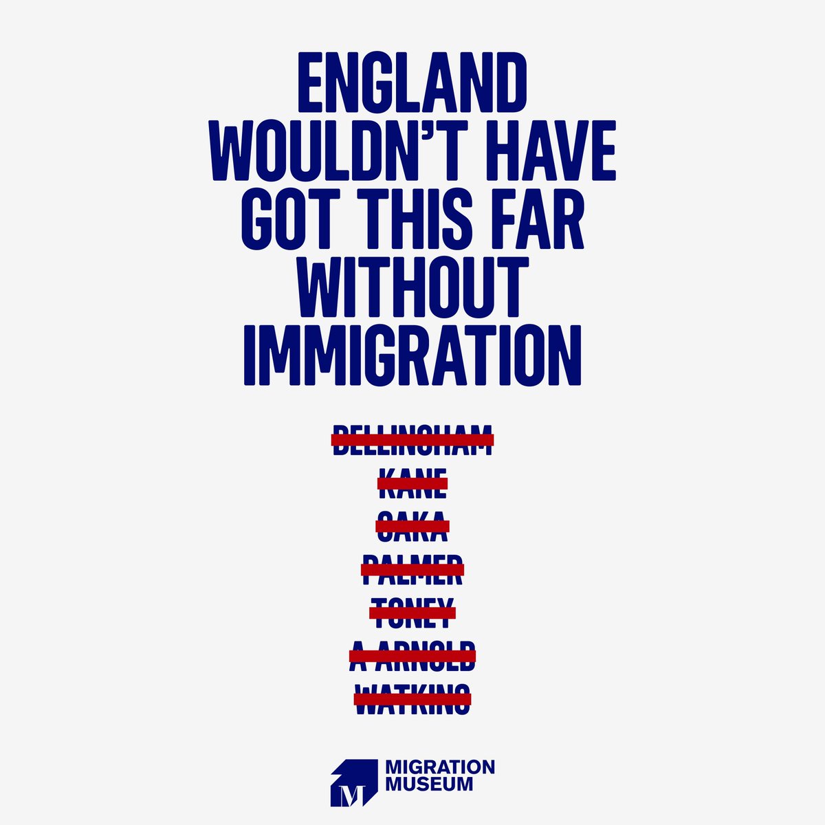 England have done brilliantly to reach the  men’s #Euro2024 final. But we wouldn’t have got this far without immigration.

All of our goal &amp; penalty shoot-out scorers so far are the children or grandchildren of immigrants. And if you trace the families of almost all the squad