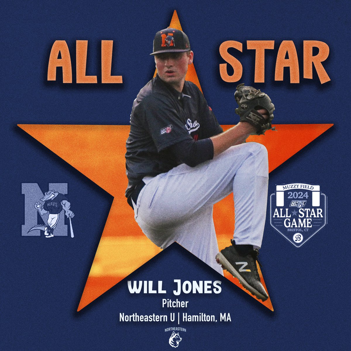 ⭐️ 𝗡𝗘𝗖𝗕𝗟 𝗔𝗟𝗟-𝗦𝗧𝗔𝗥 ⭐️

<a href="/will_jones28/">Will Jones</a>, P

The left-hander has been dominant in our starting rotation, leading the league with a 0.91 ERA(!) while striking out 29 in 29.2 innings. 

He’s off to Muzzy next Sunday! 

#NavsNation | #NECBL