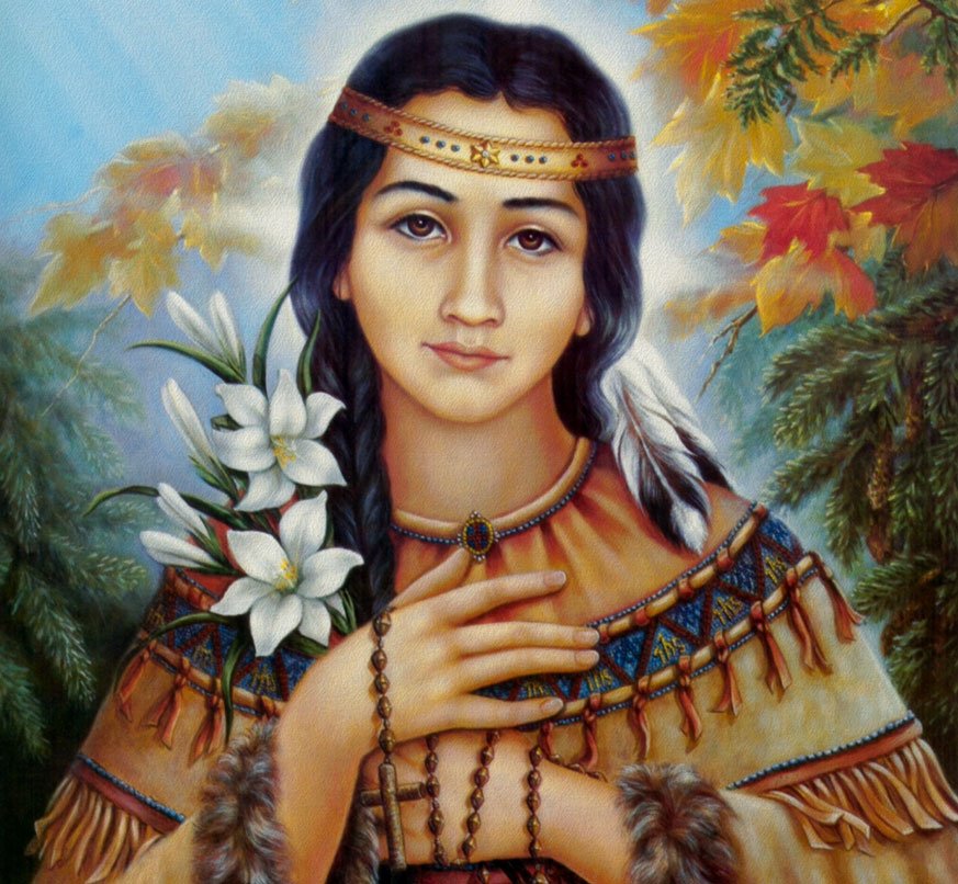 briangpaulson's tweet photo. Today is the feast of the first Native American saint, St. Kateri Tekakwitha, who was baptized by Jesuit missionaries. She is the patron of ecology and Native Americans. https://t.co/tCeaAXRhar