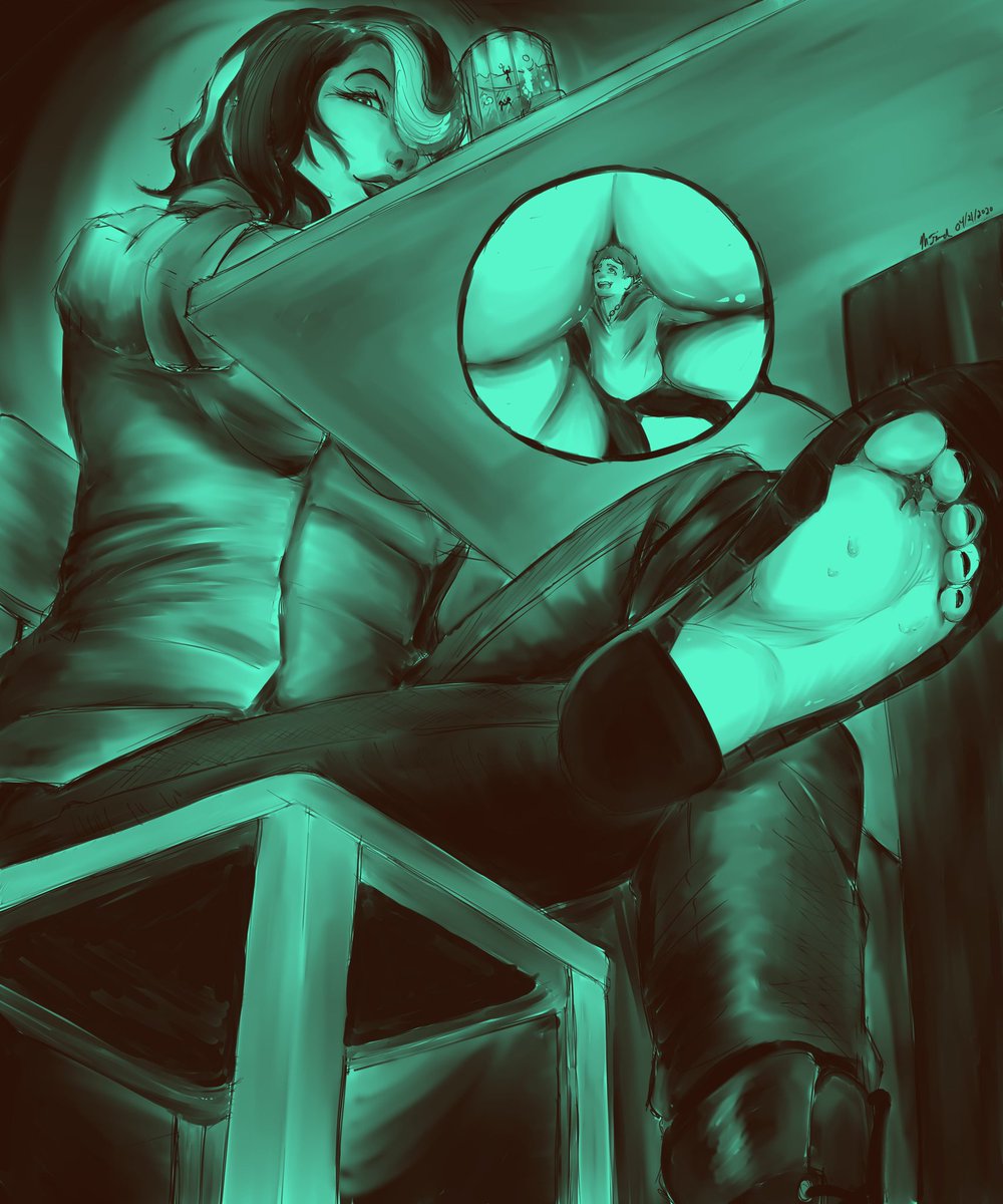 ASmolPirateCapt's tweet photo. If you love your job, you'll never work a day in your life, they say. Thankfully Jessie obliged to "hire" me at ManSquishers. Old pic from a while back!
OC of my amazing friend @SquishedJess 
By the stellar @DaMisterFinch https://t.co/86KAxYs1za