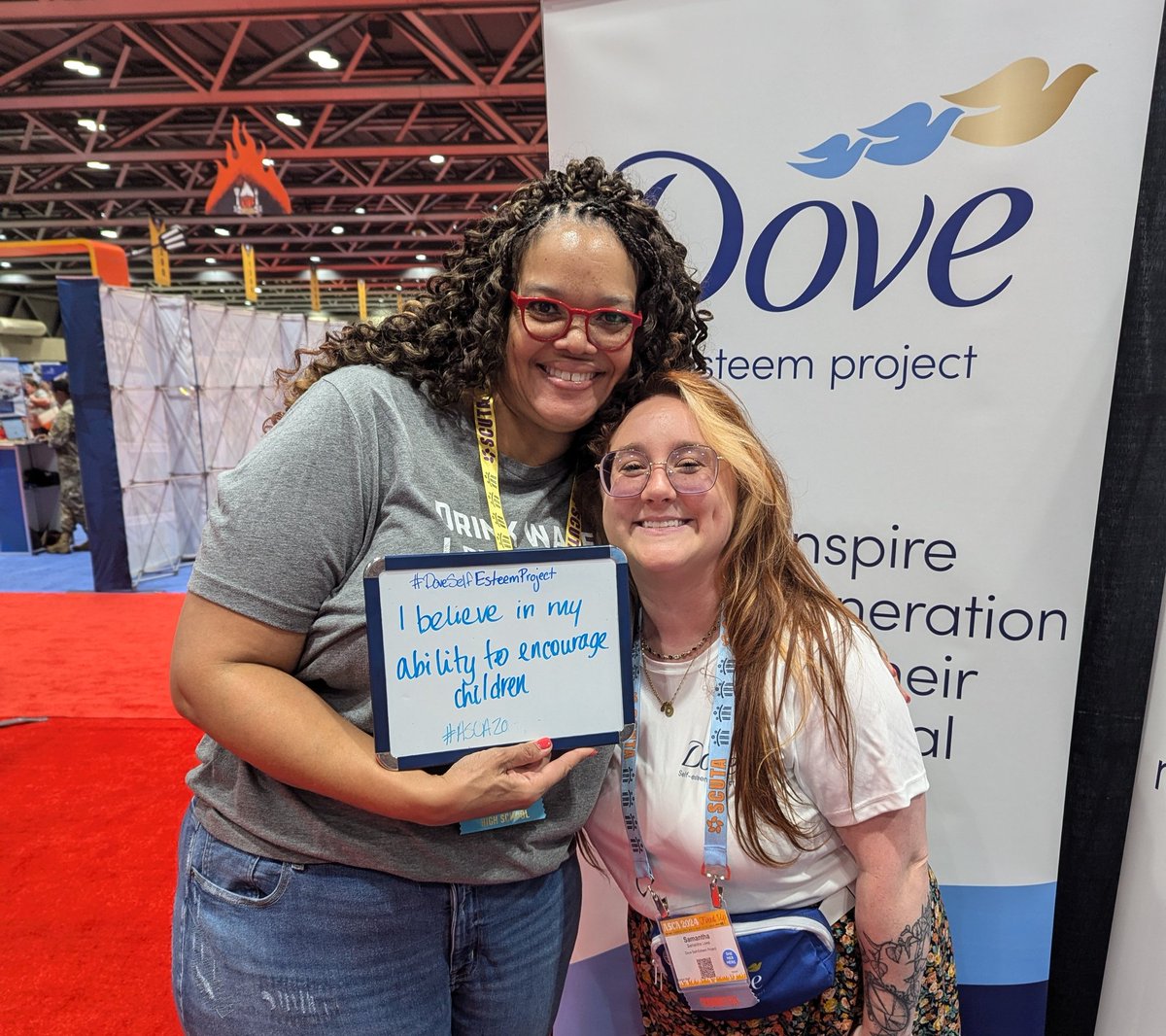 samantha_cairn's tweet photo. We are back today at #ASCA24 
Stop by booth 709 and gain access to our no cost #DoveSelfEsteemProject resources! 

#DovePartner https://t.co/mlb1tuzY0b