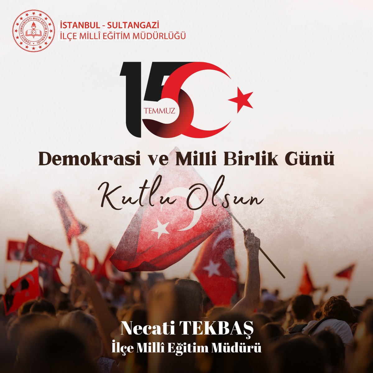 15 Temmuz Demokrasi ve Millî Birlik Günü"nün 8. yıl dönümünde istiklâl ve istikbalimiz uğruna ebediyete irtihal eden tüm şehitlerimize rahmet, gazilerimize sağlıklı ömürler diliyoruz. 
#MilletinZaferi
<a href="/iletisim/">T.C. İletişim Başkanlığı</a> 
<a href="/tcmeb/">Millî Eğitim Bakanlığı</a> 
<a href="/istanbulilmem/">İstanbul İl Millî Eğitim Müdürlüğü</a> 
<a href="/MucahitYentur/">Murat Mücahit Yentür</a> 
<a href="/necatitekbas/">Necati TEKBAŞ</a>