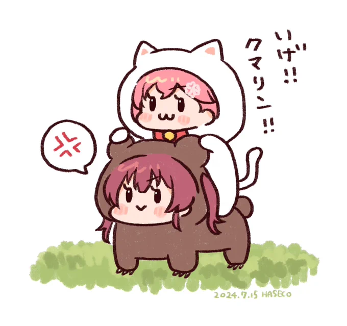 ねこちとクマリン🐱🐻
#miko_Art #マリンのお宝 #クマリン 