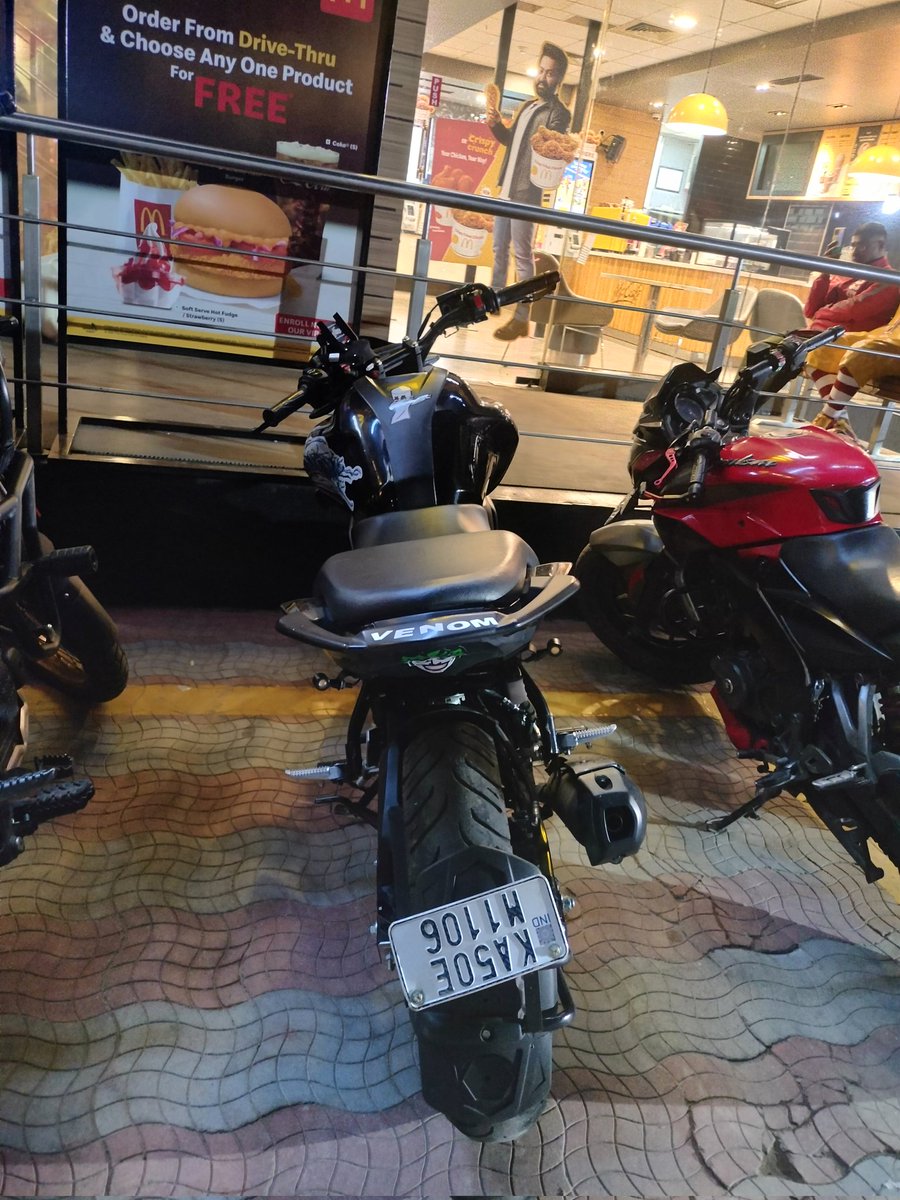 subirsehgal's tweet photo. @btppubliceye spotted this bike outside McDonald's, Sadahalli Gate.  Check out the number plate. https://t.co/UxVxLcmYE7