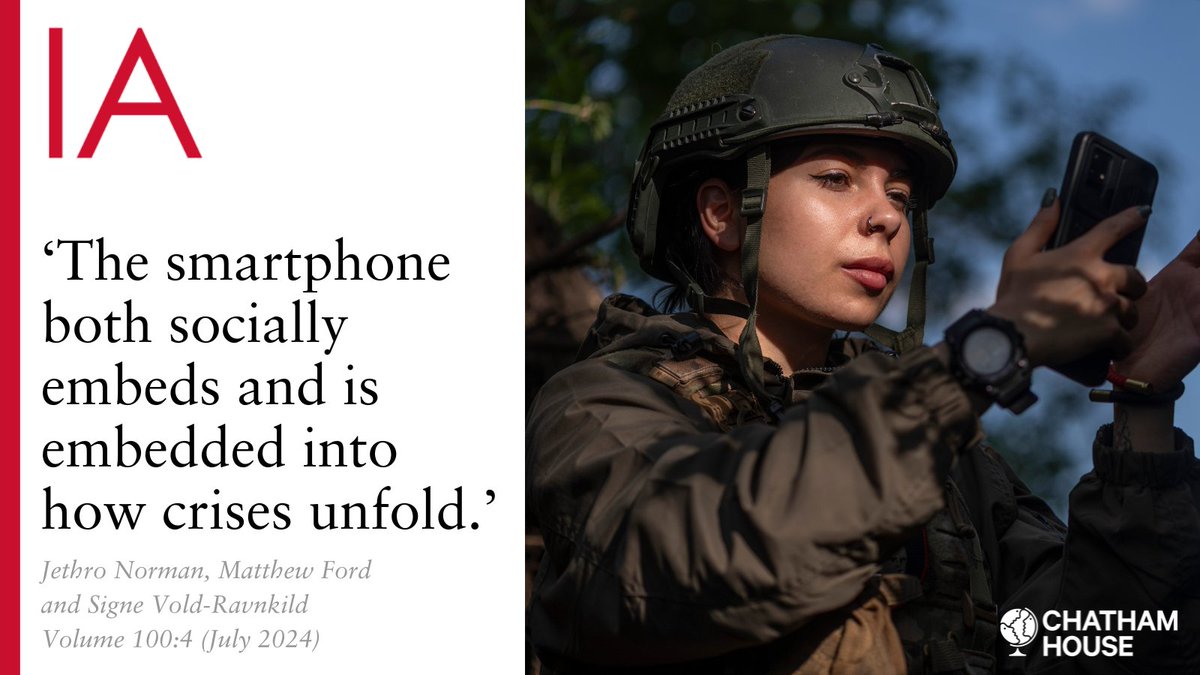 International Affairs (@iajournal_ch) on Twitter photo The smartphone has far-reaching impacts, ranging from war and aid to democracy. How can we make sense of these changes? 📱
Learn more about this in the introduction to our special section, written by guest-editors <a href="/Jethro_Norman/">Jethro Norman</a>, <a href="/warmatters/">Matthew Ford</a> & <a href="/signecold/">Signe Cold-Ravnkilde</a> ✍️
Read >> The smartphone has far-reaching impacts, ranging from war and aid to democracy. How can we make sense of these changes? 📱
Learn more about this in the introduction to our special section, written by guest-editors <a href="/Jethro_Norman/">Jethro Norman</a>, <a href="/warmatters/">Matthew Ford</a> & <a href="/signecold/">Signe Cold-Ravnkilde</a> ✍️
Read >>