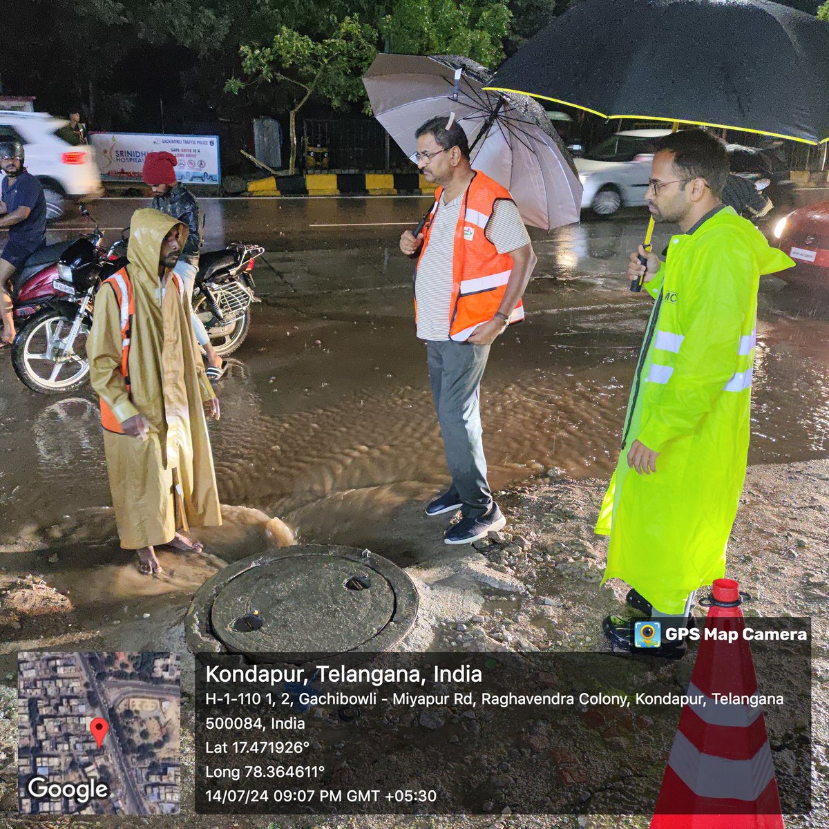 Sir/madam, 
Inspection of water stagnation points by SE slpz in madhapur ward chandanagar circle-21, slpz, ghmc <a href="/CommissionrGHMC/">Commissioner GHMC</a> <a href="/GHMCOnline/">GHMC</a>