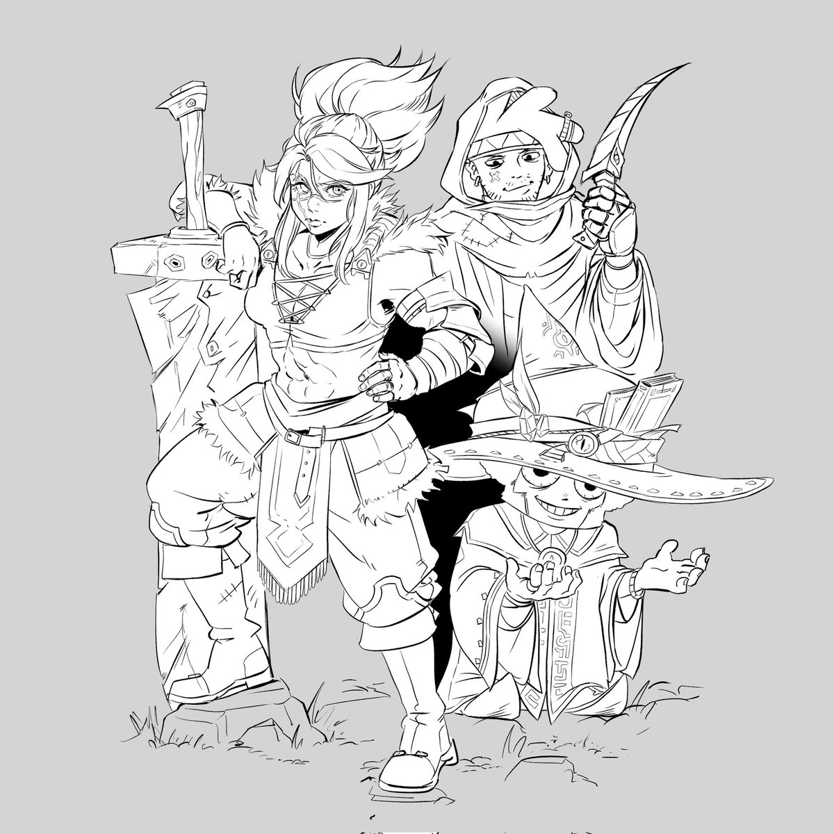 balssa_leo's tweet photo. Work in progress with @Jael_V2 @h1pofiz and @sploshyo 's OCs !
#dnd #characterdesign #medieval https://t.co/g524aQZ7BJ