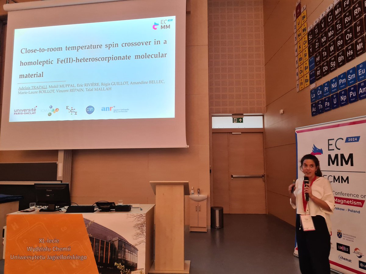 Fe(II)-heteroscorpionates showing #SCO is the topic of an exciting talk given by Adelais Trapali <a href="/ecmm2024/">ECMM2024</a> #ECMM2024