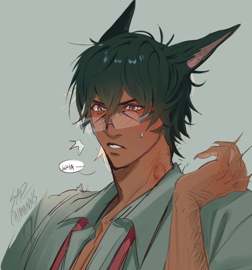 caimanns's tweet photo. who put that there #Koana #FFXIVART https://t.co/OkA3PaVj60