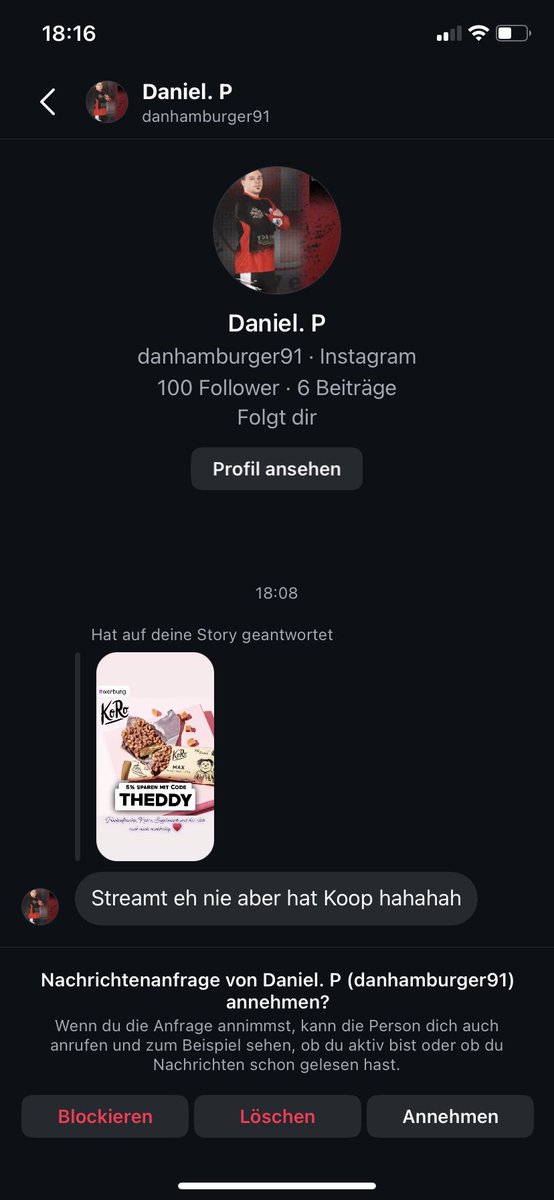 Bekomm solche Nachrichten häufiger als man sich vorstellen kann. Lieber Daniel P., würde selbstverständlich gerne täglich für dich unterhaltsamen content kreieren, deswegen freue ich mich, dass du mit deiner hilfreichen Art zur Erhaltung meiner psychischen Gesundheit beiträgst♥️