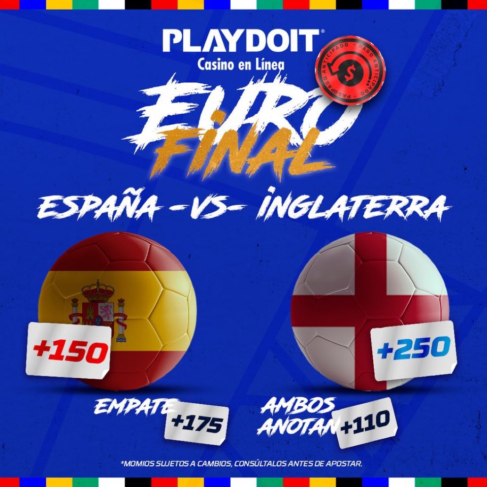 🚨Ya está cerca el 🇪🇸 🆚 🏴󠁧󠁢󠁥󠁮󠁧󠁿 y los 🎁 🎁 siguen llegando. 

Así que se van OTROS 5 bonos aleatorios de 💲1,000 para los que den ❤️, RT y comenten #TioPlaydoit  y #FinalesEnPlaydoit las veces que quieran.