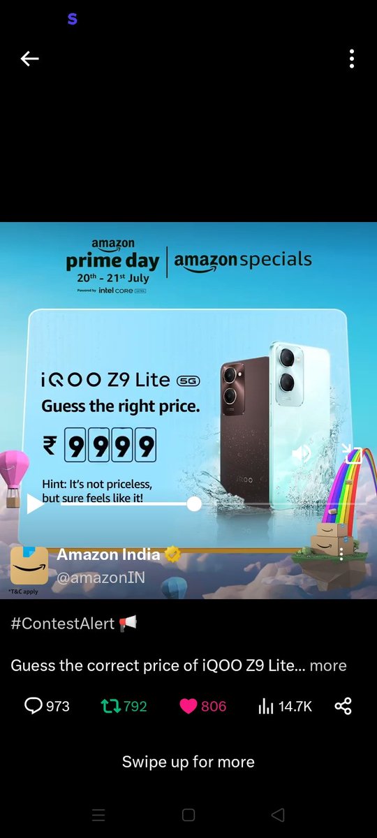 ItsSanjayStyle's tweet photo. @amazonIN 9999
#AmazonSpecials #AmazonPrimeDay  #DiscoverJoy https://t.co/zc6r2o87NC