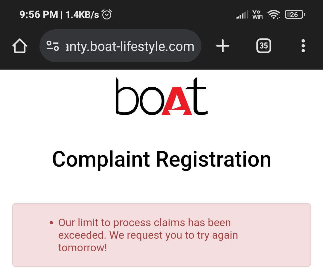 RandomVerma's tweet photo. Hi @RockWithboAt, 
Your limit to process the claims got exceeded. Why the customers has to suffer due to it? 
If someone warranty is getting over in couple of days then they will not be able to claims. 
It's your take that you can process there request later. 
#Boat #Developer https://t.co/k6LwR5S2pz