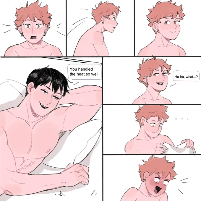 Chapter 3      
(I'll add the name later)      
The End        

p.s. Kageyama is wearing pants here, I just couldn't show them🙈

#kagehina #Haikyuu 
#kghnNordicPrinceAU 