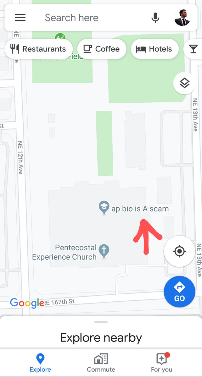 ddRigmaiden's tweet photo. Does anyone know how this was done? It's North Miami Beach High School on Google Maps. (Note: The label has already been removed.) #Miami https://t.co/5mwkpymzfY