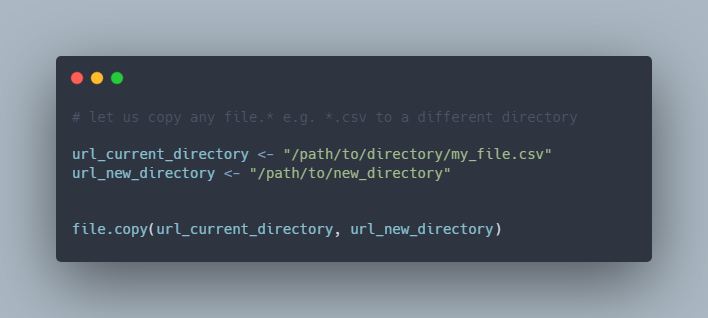 Quickly copy files to a new directory using R. Perfect for organizing data! 📑#Rstats #ProductivityHacks