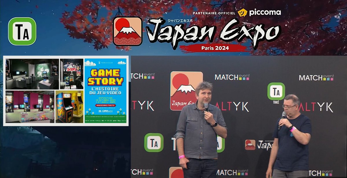 assomo5's tweet photo. C'est sur la scène Také de la @japanexpo que nos président et vice-président ont annoncé l'ouverture d'un grand espace de 1000m² en face du Château de Versailles avec plus de 100 postes en accès libre et jusqu'à 500 jeux jouables, ouverts à toutes et tous !!!🕹️🥳
1/3 https://t.co/oM7LflnAQN