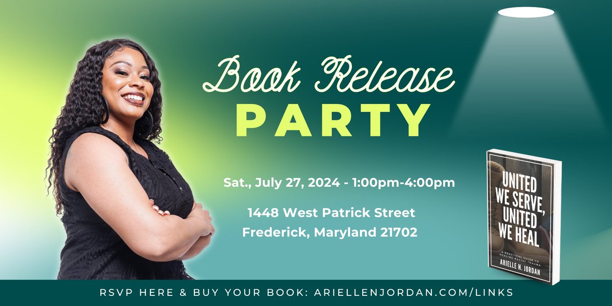 QueenWPurpose's tweet photo. Let's Celebrate!

My book United We Serve, United We Heal has been out for 2 months, and it's party time! Join me on July 27.

Everyone's welcome! Fun, convo, and signed copies await. Can't make it? Grab your copy on Amazon.

RSVP: https://t.co/8SVoeM9VPM https://t.co/Jt26Y2jDoK