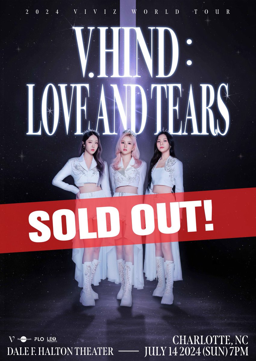 LeoPresents's tweet photo. [TONIGHT] @VIVIZ_official 💥

➔ Charlotte, NC ✨

**This show is SOLD OUT!**

#VIVIZ #EUNHA #SINB #UMJI
#Vhind_LoveandTears #VIVIZTOUR https://t.co/t73yb4ZrQ9
