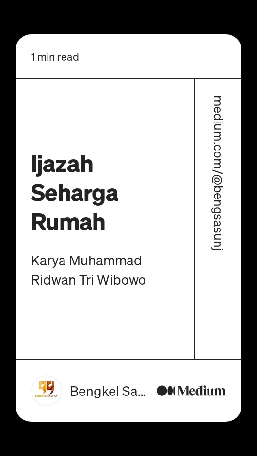 bengsas's tweet photo. "Ijazah Seharga Rumah" oleh Muhammad Ridwan Tri Wibowo 
Tautan: https://t.co/eb1RW8T4hB https://t.co/BEWZTvHS8W
