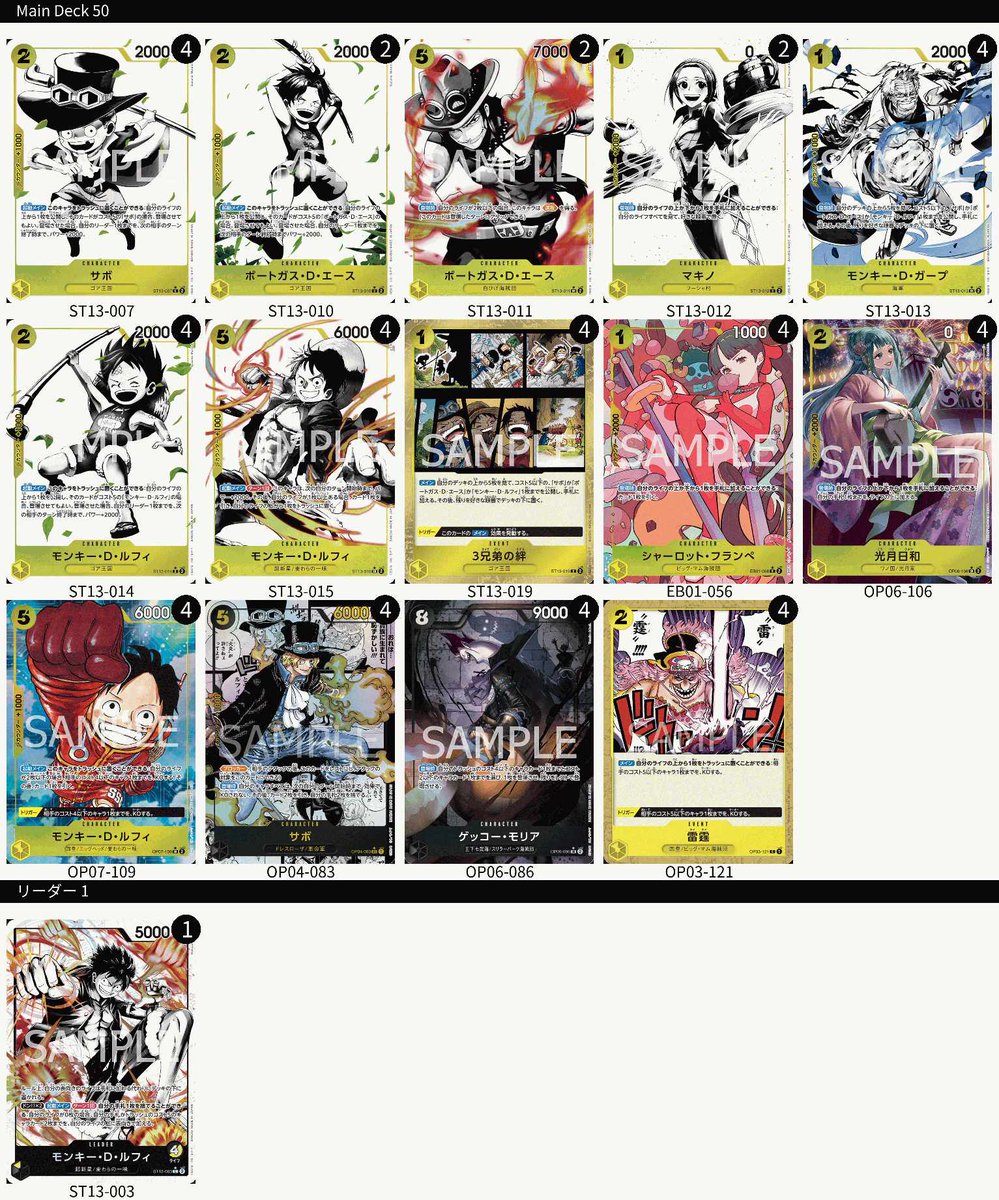 JohnOliamot's tweet photo. 3v3 PH Prelims
Deck: BY Luffy (Player B)

R1: R Whitebeard 🟢 , Team 🟢
R2: B Lucci 🟢 , Team 🔴
R3: B Boa 🔴 , Team 🟢
R4: Y Katakuri 🟢 , Team 🟢
R5: Mirror 🔴 , Team 🔴
R6: RP Law 🟢 , Team 🔴
R7: Dropped. Ran quickly to the Gunslinger side event. 🥱🤙 https://t.co/tx0kdtDy49