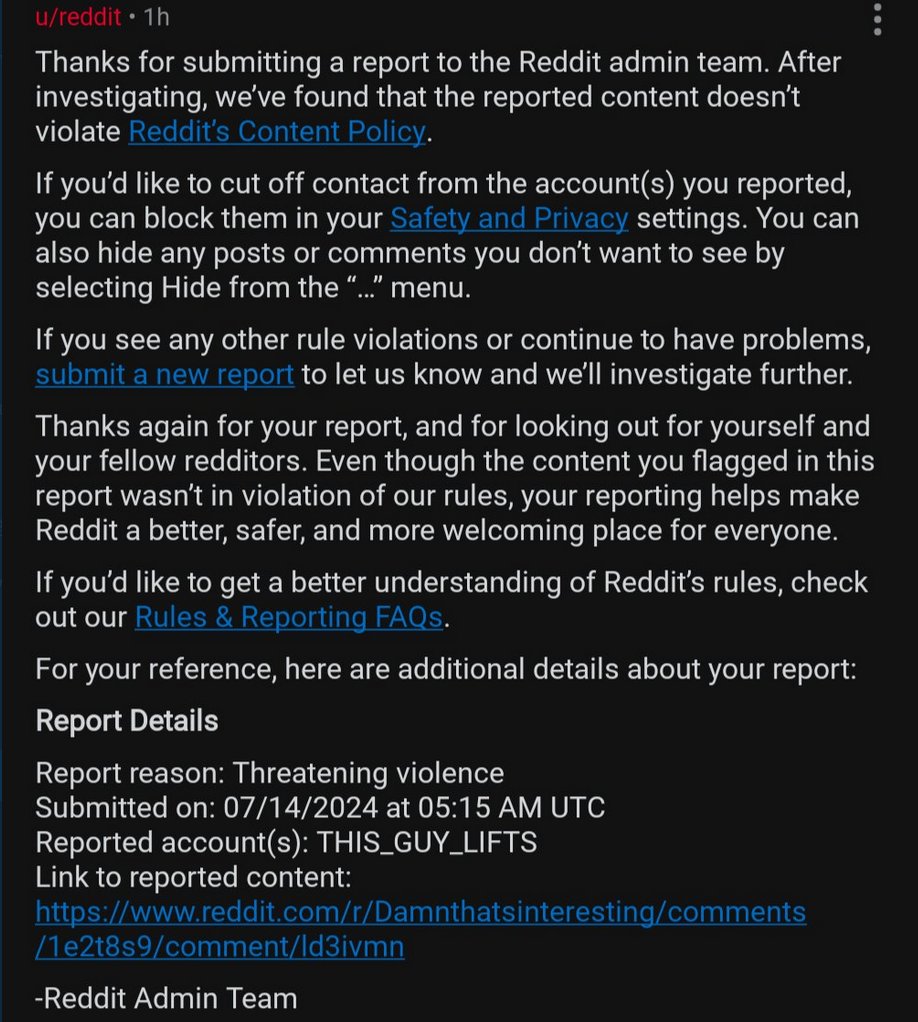 reddit_lies's tweet photo. Reddit isn't removing blatant violations of its ToS because the admins hate Trump and his supporters.

#DeleteReddit https://t.co/IKvvb5YpgX