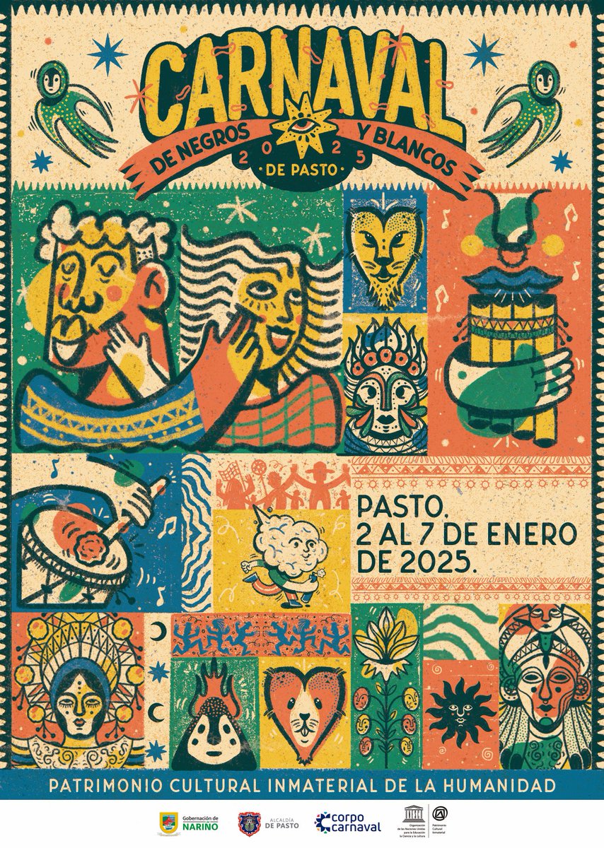 ajidemani's tweet photo. Amig@s de Pasto y el mundo, hoy vengo a contarles por qué este afiche debería ser la imagen oficial del Carnaval de Negros y Blancos 2025. Primero les dejo el link para que voten 👇 y en los siguientes trinos les expongo mis razones: 

https://t.co/3l21HWzv9L

🧵⬇️ https://t.co/NtRDXGYRSP