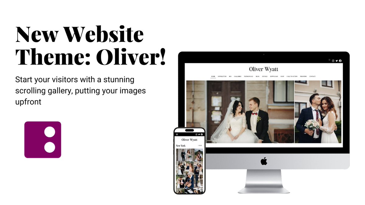 Introducing Oliver 

A new website theme!   🔗 bludomain.com/oliver

Start your visitors with a stunning scrolling gallery, putting your images upfront - my favorite part! 

Plus, enjoy features like galleries, text sections, download options, opt-in emails, video sections,