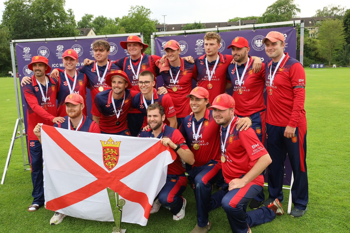 Cricket_Germany's tweet photo. Congratulations! @cricketinjersey is the winner of ICC Men’s T20 World Cup Europe Sub-Regional Qualifier-B . 

Ben Ward was not only man of the match but he was awarded player of the tournament for outstanding bowling performance through out the Tournament . https://t.co/ruFNsLpyRm