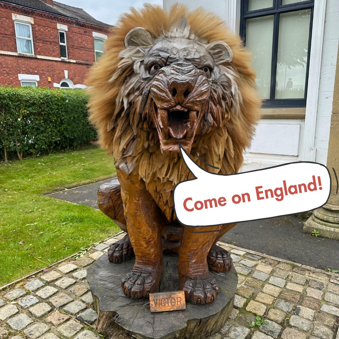 sthelenscouncil's tweet photo. It looks like even Victor the Victoria Park tiger is getting excited for the big game tonight. He might be a tiger but he's really a Lion at heart!  

#ItsComingHome https://t.co/ejmzbdX9v1