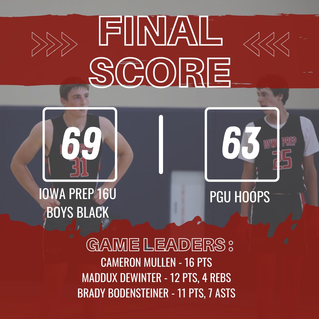 Final: Iowa Prep 16U Boys Black. This group finishes the weekend 3-1 and wins their pool at the <a href="/HardwoodEvents/">Hardwood Events</a> Hardwood Classic 1. #processdriven
