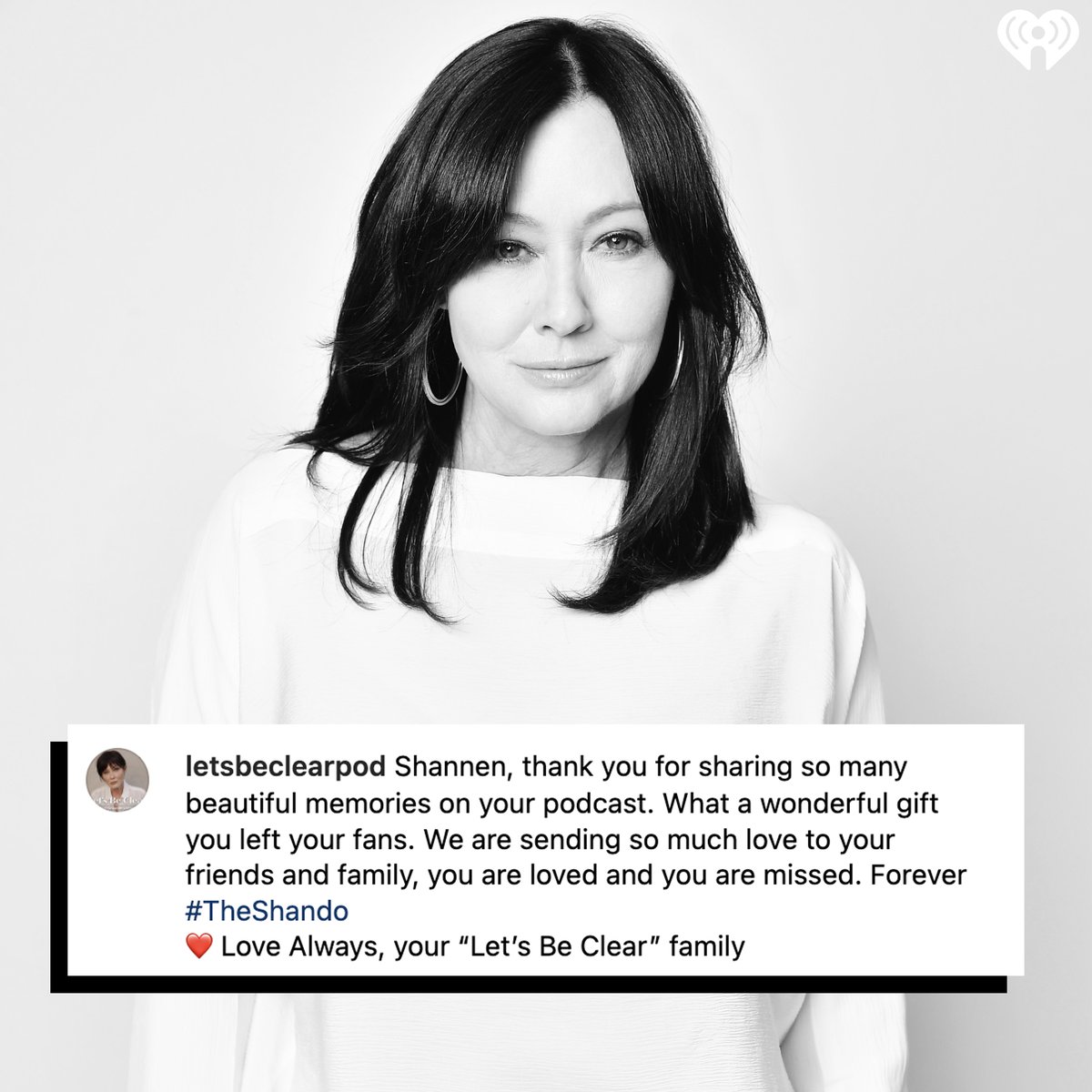 iHeartRadio's tweet photo. Shannen, you will forever be loved and missed. ❤️🕊️ Your voice continues to resonate through the episodes of your podcast. You touched so many lives with your insightful conversations and genuine spirit. Your passion and warmth made every listener feel connected, and your legacy will live on in the hearts of those who had the privilege of hearing you.⁠
⁠
You can listen to "Let's Be Clear" here: https://t.co/5npyW2rBR4