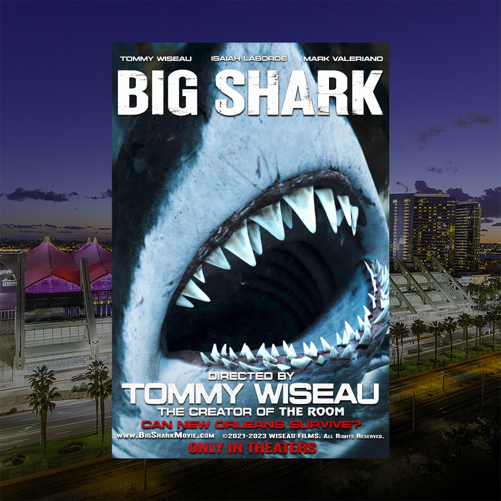 therealmatthebb's tweet photo. Celebrate Shark Awareness Day with the second of the inaugural Cult Classic League stickers - The New Orleans Sharks!
Big Shark is 35-feet of coldblooded carnivorous carnage in The Big Easy!
Stop by Table F-05 at #SDCC to check it out and say oh hai!
#bigshark #tommywiseau https://t.co/VHbZvI7mWS