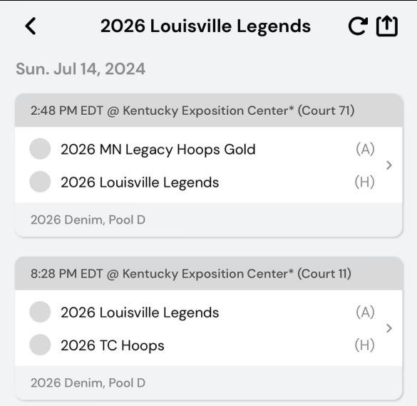 Schedule for the Run 4 Roses