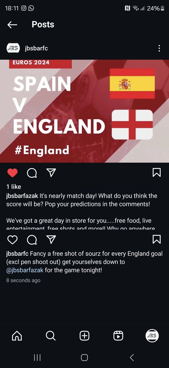Fancy a free shot of sourz for every England goal (excl pen shoot out) get yourselves down to <a href="/JBsBarFazak/">JB's Bar - Fazakerley</a> for the game tonight!