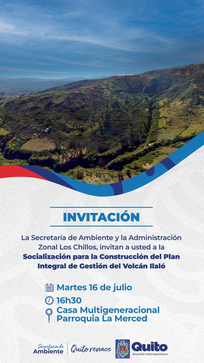 IlaloVerde's tweet photo. Este martes 16/06/2024 a las 16:0 hs 30 el Municipio invita a una reunión informativa sobre la construcción del #planintegralparaelIlaló Casa Multigeneracional #LaMerced. Aquí: https://t.co/Zd0T0bBNZ5 cc @RadioIlalo @TumbacoI @BitacoraEc @QuitoNoticias1 @envozalta77 https://t.co/p1ogd1WqE5
